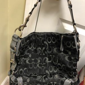 Large Black & Grey Shoulder Tote